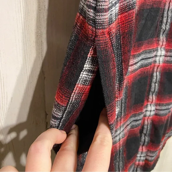 Madewell Courier Red Black Rollins Plaid Button Down Shirt Dress Mini Small - Picture 6 of 11